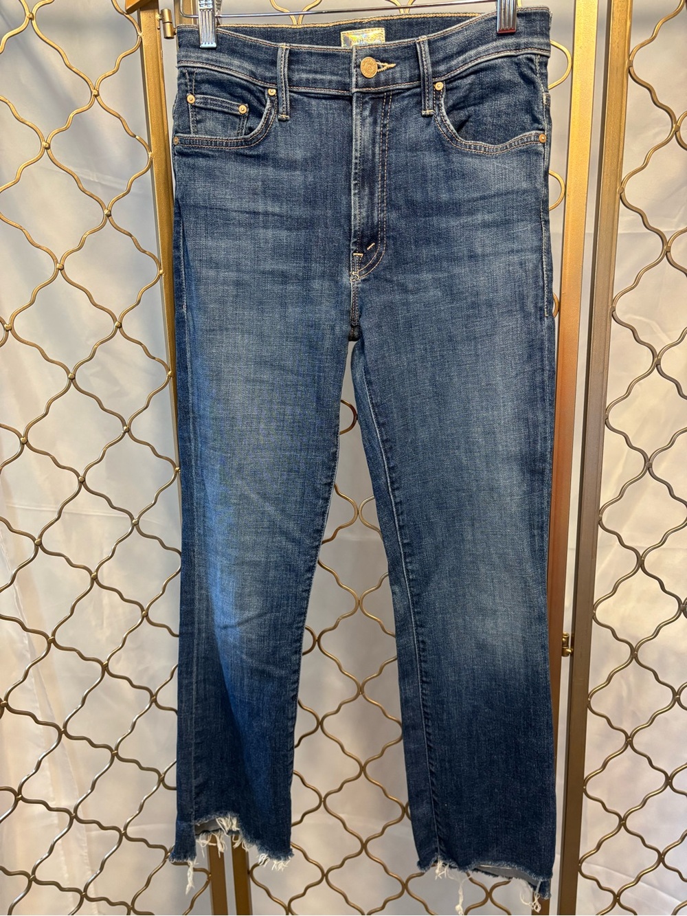 MOTHER The Insider Crop Step Fray in Girl Crush, size 27